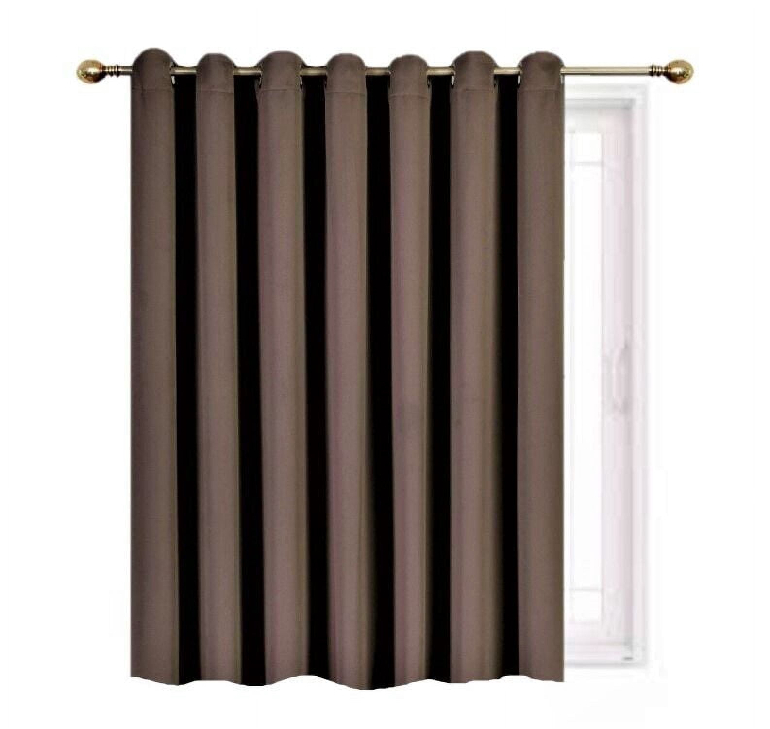 Gorgeous Home Linen Window Thermal Large Curtain for Sliding Door Blackout Panel for Patio & Hall Room Silver Grommets Brown 1pc 100"x 84" Each