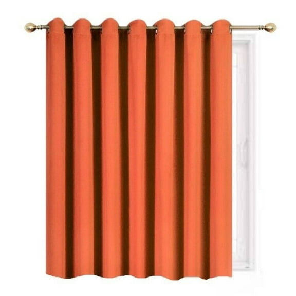 Window Treatment K100 Panel Thermal Insulated Top Grommet Blackout Curtains/Drapes for Bedroom, Living Room, Divider Room, Sliding Door Patio Extra Wide (1 Panel 100" wide X 84" long ORANGE color )