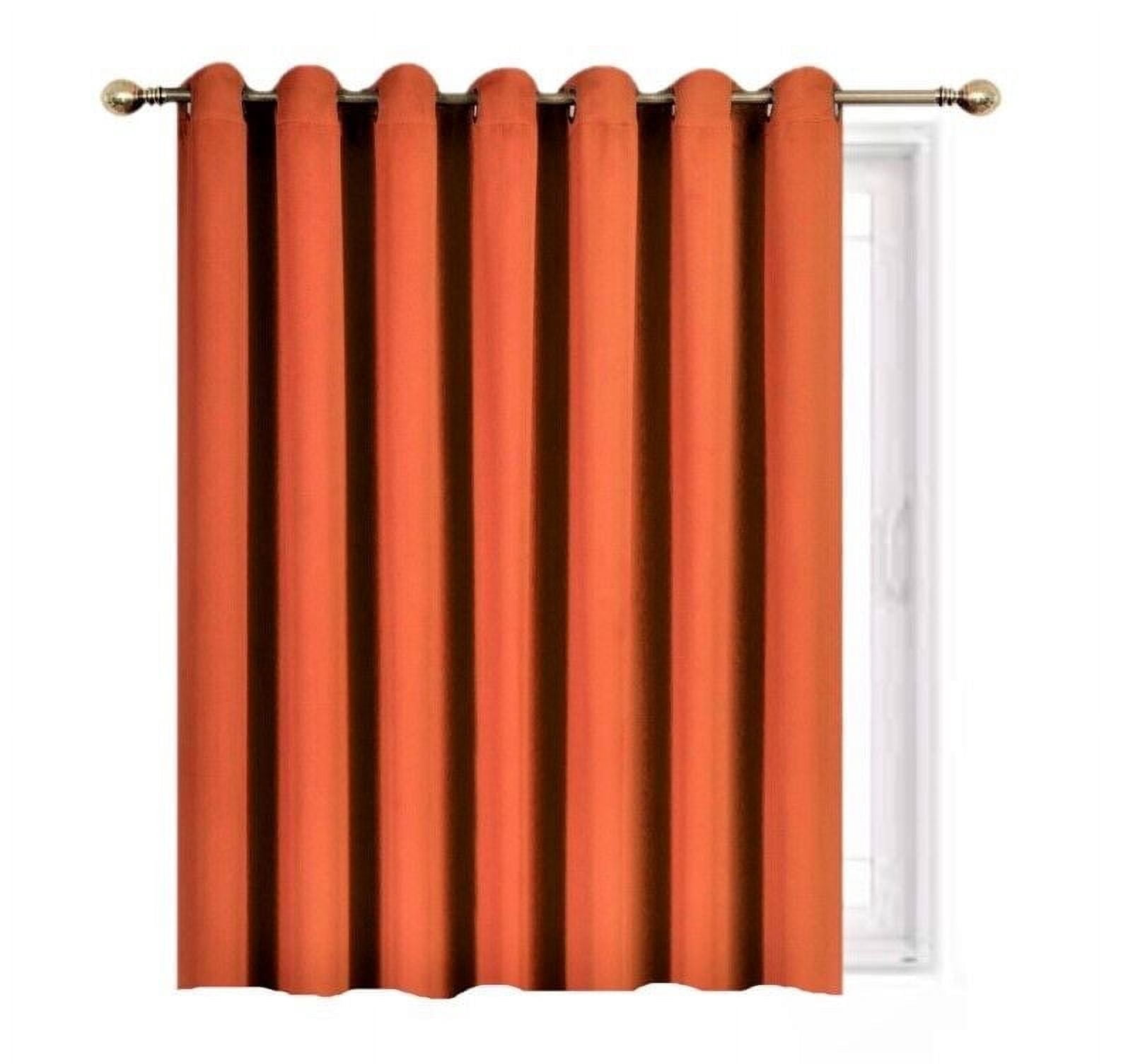 Gorgeous Home Linen Window Thermal Large Curtain for Sliding Door Blackout Panel for Patio & Hall Room Silver Grommets Brick Rust 1pc 100"x 84" Each