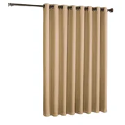 Gorgeous Home Linen Window Thermal Large Curtain for Sliding Door Blackout Panel for Patio & Hall Room Silver Grommets Gold 1pc 100"x 84" Each