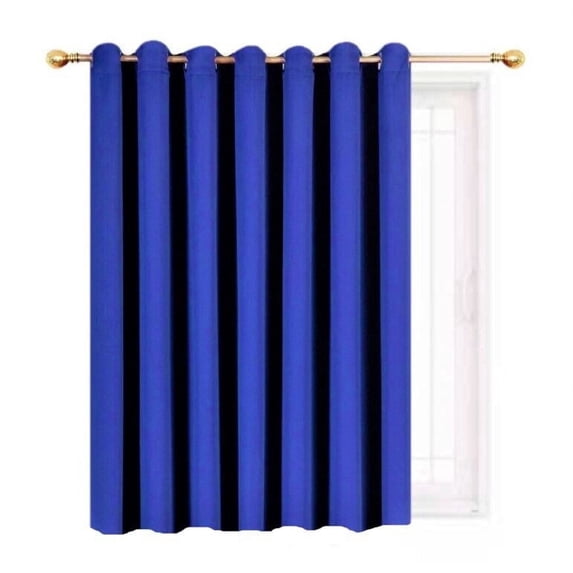 Gorgeous Home Linen Window Thermal Large Curtain for Sliding Door Blackout Panel for Patio & Hall Room Silver Grommets Royal Blue 1pc 100"x 84" Each