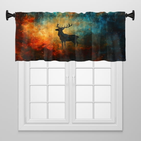 Window Treatment Tiers Solid Short Curtain for Small Window Bedroom 52 x 18 Inches, Gorgeous Color - Bursting Blooms Window Treatments Valance for Living Room, 1 Panel