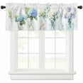 thumbnail image 1 of Window Treatment Valance Curtain, Glass Bottle Green Leaves Hydrangea Spring Shade Short Curtain for Kitchen Bathroom Living Room Bedroom Privacy Rod Pocket Drapes 54" W x 18" L 1 Panel, 1 of 8