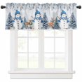 Window Treatment Valance Curtain， Poinsettia Botanical Leaves Xmas Tree