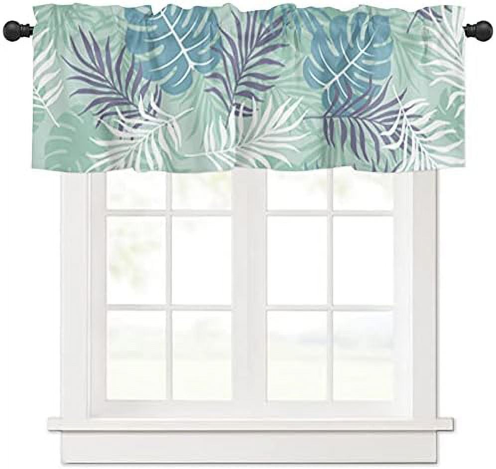 Window Treatments Curtains Valance for Living Room Tropical Plant ...