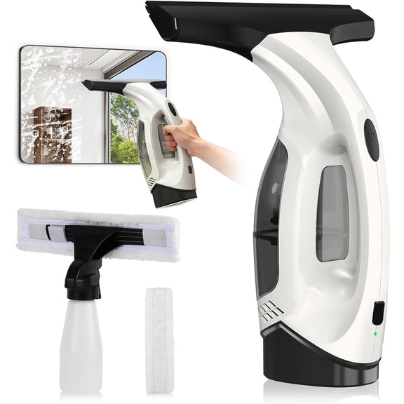 Window Vacuum Squeegee Cordless, 2000Pa Electric Window Cleaner Tool with 2200mAh & 150ml Water Collection Tank, Cleaning Kit Shower Squeegee for Glass Doors, Tiles, Mirrors