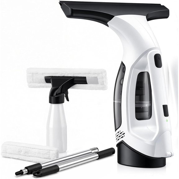 Window Vacuum Squeegee Cordless, Electric Window Cleaner Tool with 2000Pa Suction, 2200mAh Rechargeable Battery, 150mL Detachable Tank, 11-Inch Blade for Windows, Shower Doors, Mirrors
