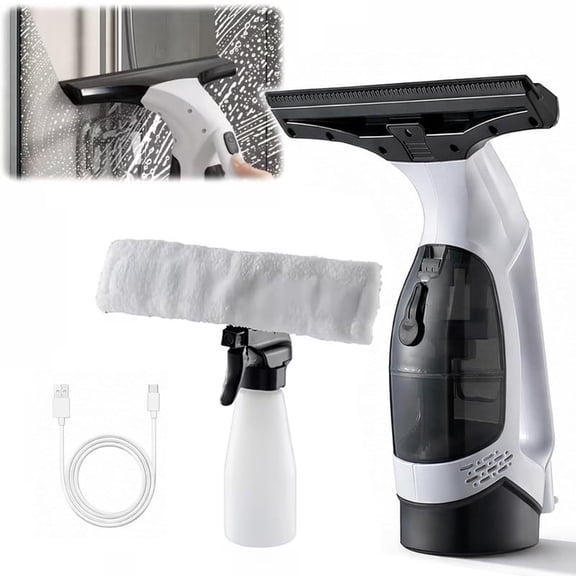 Window Vacuum Squeegee Cordless, Electric Window Cleaner Tool with 2000Pa Suction, 2200mAh Rechargeable Battery, 150mL Detachable Tank, 11-Inch Blade for Windows, Shower Doors, Mirrors