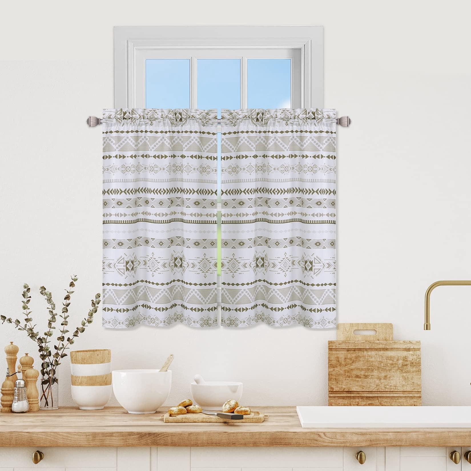 Window Valance 1 Panel Boho Valance Curtains for Kitchen Windows Rod ...