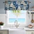 thumbnail image 1 of Window Valance for Kitchen,Abstract Blue Starfish Crab Rod Pocket Curtain Valances Short Curtains Drapes Panel,Vintage Ocean Shell Window Treatment Topper for Living Room Bathroom Bedroom Home Decor, 1 of 9