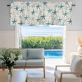 thumbnail image 1 of Window Valance for Kitchen,Blue Yellow Beige Sea Star on Linen Rod Pocket Curtain Valances Short Curtains Drapes Panel,Summer Oceans Window Treatment Topper for Living Room Bathroom Bedroom Home, 1 of 9