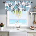 thumbnail image 1 of Window Valance for Kitchen,Classic Sea Blue Coral Rod Pocket Curtain Valances Short Curtains Drapes Panel,Abstract Marine Life Scenery Window Treatment Topper for Living Room Bathroom Bedroom Home, 1 of 9
