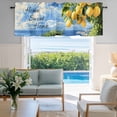 thumbnail image 1 of Window Valance for Kitchen,Farm Lemon Green Leaves Watercolor Rod Pocket Curtain Valances Short Curtains Drapes Panel,Summer Blue Ocean Window Treatment Topper for Living Room Bathroom Bedroom Home, 1 of 9