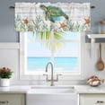 thumbnail image 1 of Window Valance for Kitchen,Green Sea Turtles Seaweed on Wood Board Rod Pocket Curtain Valances Short Curtains Drapes Panel,Corals Sea Stars Window Treatment Topper for Living Room Bathroom Bedroom, 1 of 9