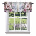 thumbnail image 1 of Window Valance for Kitchen, Lavender Rose Pastoral Wildflower Board Rod Pocket Short Curtain for Small Windows, Light Filtering Decorative Valance, 56 x 16 Inch, 1 Panel, 1 of 9