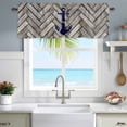thumbnail image 1 of Window Valance for Kitchen,Nautical Dark Blue Navy Anchor Rod Pocket Curtain Valances Short Curtains Drapes Panel,Retro Wooden Board Window Treatment Topper for Living Room Bathroom Bedroom Home, 1 of 9