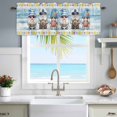 thumbnail image 1 of Window Valance for Kitchen,Nautical Gnome Blue Ocean Rod Pocket Curtain Valances Short Curtains Drapes Panel,Summer Floral Retro Plaid Window Treatment Topper for Living Room Bathroom Bedroom Home, 1 of 9