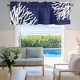 thumbnail image 1 of Window Valance for Kitchen,Sea Coral Navy Blue Rod Pocket Curtain Valances Short Curtains Drapes Panel,Simple Minimalist Style Window Treatment Topper for Living Room Bathroom Bedroom Home Decor, 1 of 9