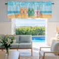 thumbnail image 1 of Window Valance for Kitchen,Seaside Beach Slipper Better Life Rod Pocket Curtain Valances Short Curtains Drapes Panel,Vacation Starfish Shell Window Treatment Topper for Living Room Bathroom Bedroom, 1 of 9