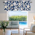 thumbnail image 1 of Window Valance for Kitchen,Summer Ocean Starfish Rod Pocket Curtain Valances Short Curtains Drapes Panel,Conch Shell on Blue Window Treatment Topper for Living Room Bathroom Bedroom Home Decor, 1 of 9