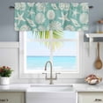 thumbnail image 1 of Window Valance for Kitchen,Summer Ocean Starfish Shell Rod Pocket Curtain Valances Short Curtains Drapes Panel,Marine Creature on Green Window Treatment Topper for Living Room Bathroom Bedroom Home, 1 of 9