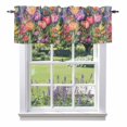 thumbnail image 1 of Window Valance for Kitchen, Tulips Lavender Peony Butterfly Flower Rod Pocket Short Curtain for Small Windows, Light Filtering Decorative Valance, 54 x 18 Inch, 1 Panel, 1 of 9