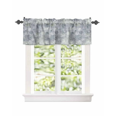 Window Valance for Kitchen,Vintage Blue Gradient Modern Pattern Rod Pocket Curtain Valances Short Curtains Drapes Panel,Abstract Art Window Treatment Topper for Bedroom,54x18IN