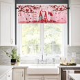 thumbnail image 1 of Window Valances Kitchen Short Curtains, Happy Valentine''s Day Gnome Elf with Romance Love Heart Rose Rod Pocket Curtain Valance Decorative Window Treatment for Living Room Bedroom Bathroom, W54xL18, 1 of 5