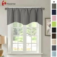 thumbnail image 1 of Howarmer Window Valances for Basement Rod Pocket Blackout Valance Curtains, 52" x 18" Short Curtain Valance of Simple and Pure Decoration Style, Dark Gray, 1 of 10