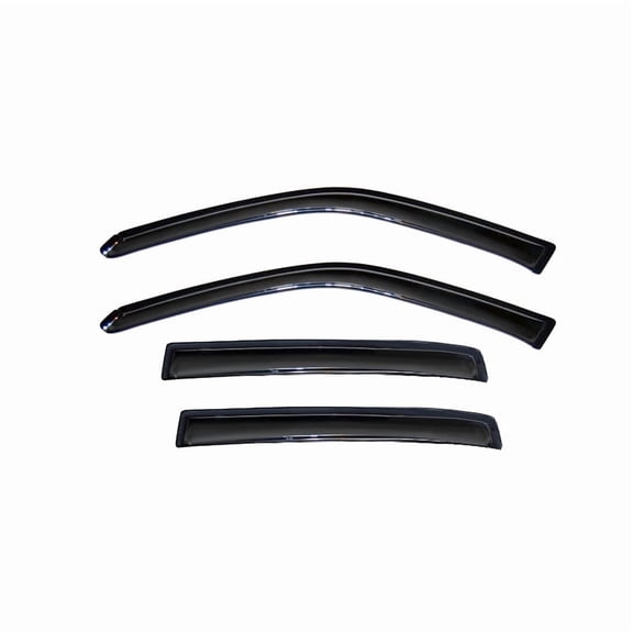 Window Vent Visor Guards, Dark Smoke, 4-Piece Set, Tape-On Mount-Window Vent Visor Sun Rain Guards