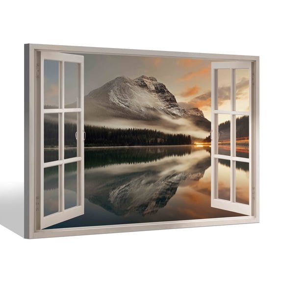 Customized Window Scenery Window View Canvas Wall Art, Nature Landscape Prints, Scenic Beach ...