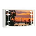 thumbnail image 1 of Window View of Golden Gate Bridge Sunset Canvs Art Fake Open Window Wall Art Golden Gate Bridge Sunset Framed Painting For Livingroom Office Bedroom Ready to Hang, 1 of 6