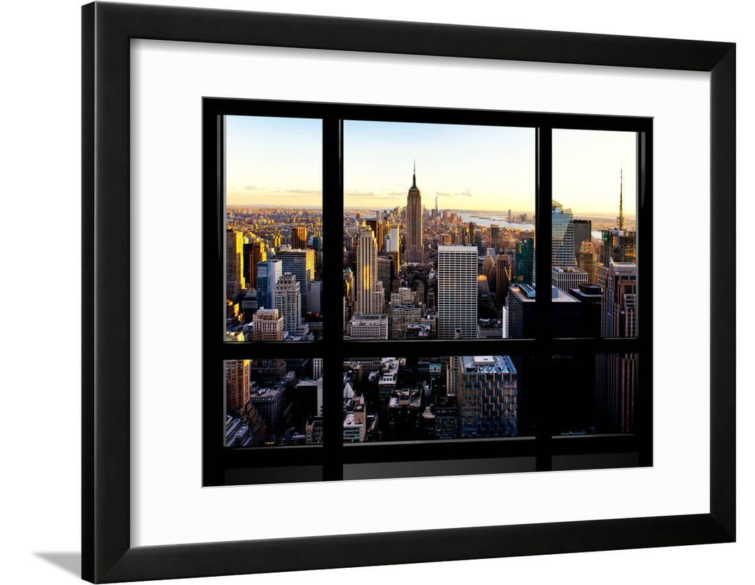 Window View, Skyline at Sunset, Midtown Manhattan, Hudson River, New