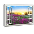 thumbnail image 1 of Window View Wall Art 3D Creative Flower Picture Gallary Wrapped Canvas Art For Bedroom Livingroom Decoration Print Ready to Hang, 1 of 4