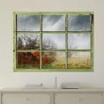 thumbnail image 1 of Window View Wall Mural - Heavy Rain - Vintage Style Wall Decor - Peel and Stick Adhesive Vinyl Material - 36x48 inches, 1 of 5