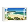 thumbnail image 1 of Window View of Indian Beach Canvs Art Fake Open Window Wall Art Indian Beach Framed Painting For Livingroom Office Bedroom Ready to Hang, 1 of 6