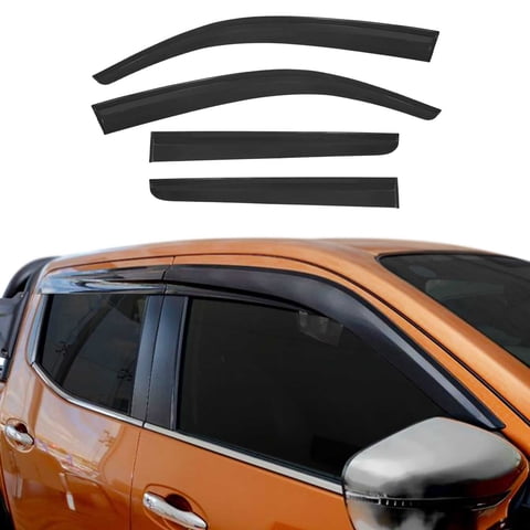 Window Visor Vent Rain Deflector for Nissan Frontier 2005-2021 Crew Cab Smoke 4x