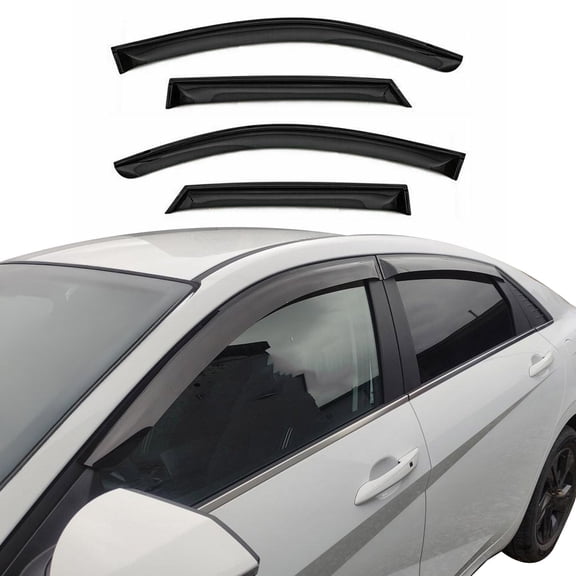 Window Visor Vent Rain Guard Deflector for Kia Forte 2014-2018 Smoke 4 Pcs
