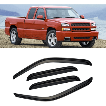 4pc Visor Rain Guards For Chevy Silverado 1500 2007 2008-2013 – Extended Cab, Adhesive Mount