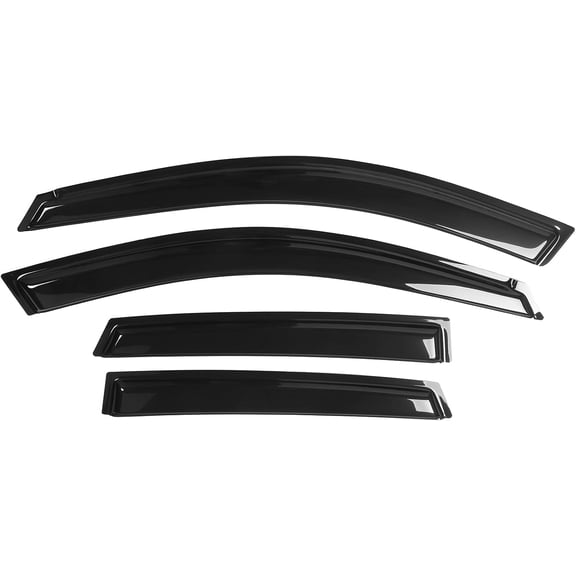Window Visors Compatible with 2008-2014 Subaru Impreza WRX STI, Smoke Tinted Semi-Transparent Acrylic Sun Rain Deflector 4PC by IKON MOTORSPORTS, 2009 2010 2011 2012 2013