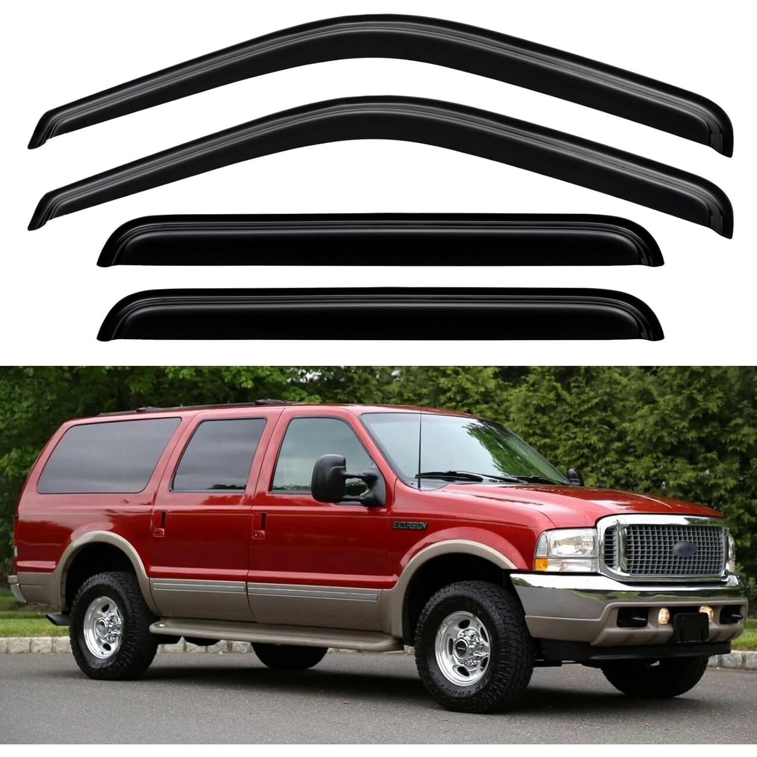 Excursion Window Period Window Visors Rain Guards for 2000 2001 2002 2003 2004 2005 Ford ...