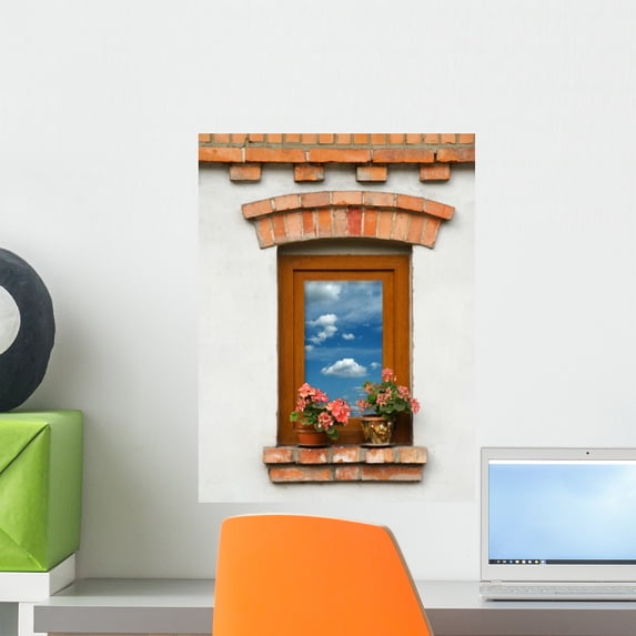 Window Wall Mural by Wallmonkeys Peel and Stick Graphic (18 in H x 14 in W) WM200390