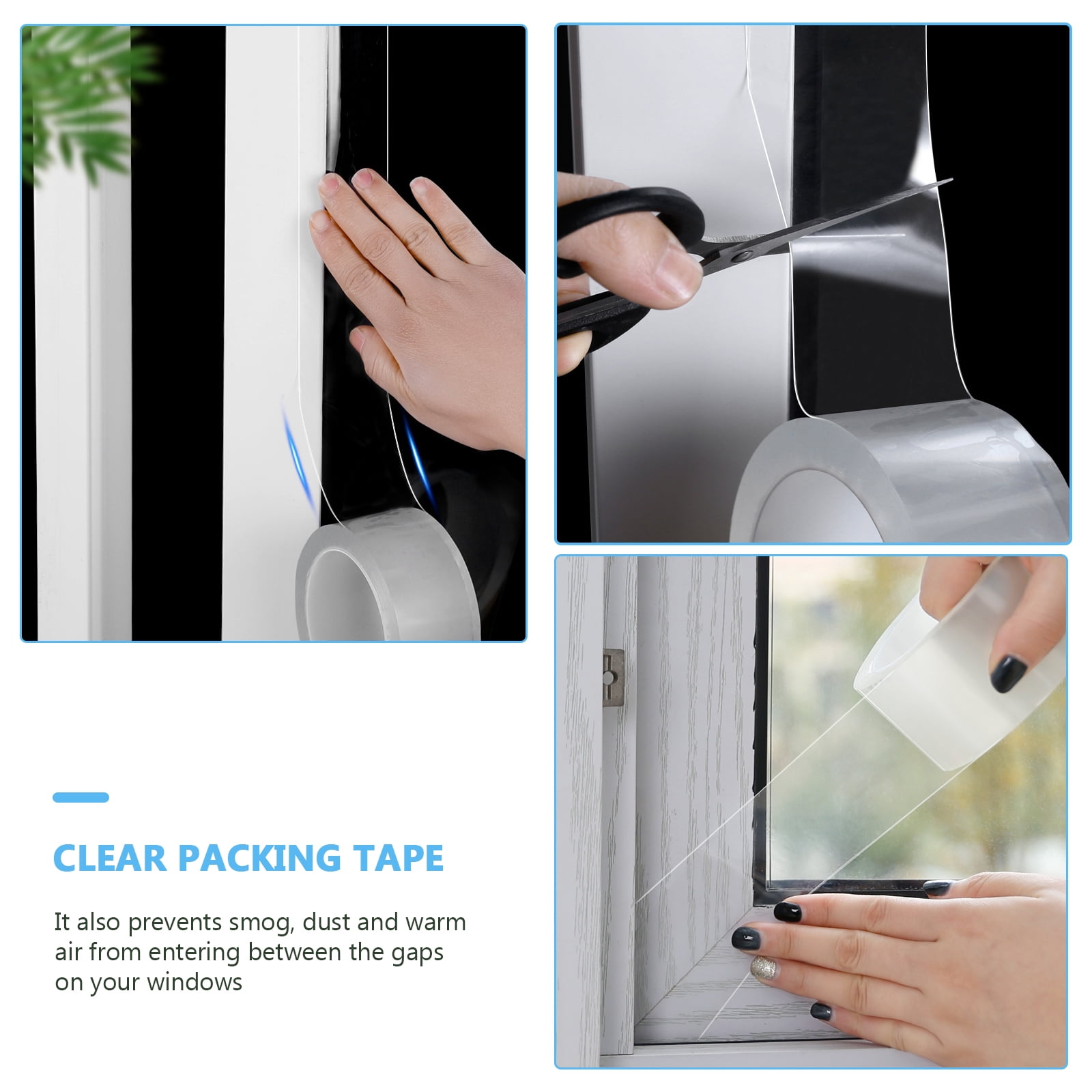 Window Weather Sealing Tape 1 Roll Transparent Window Weather Sealing Tape Acrylic Adhesive