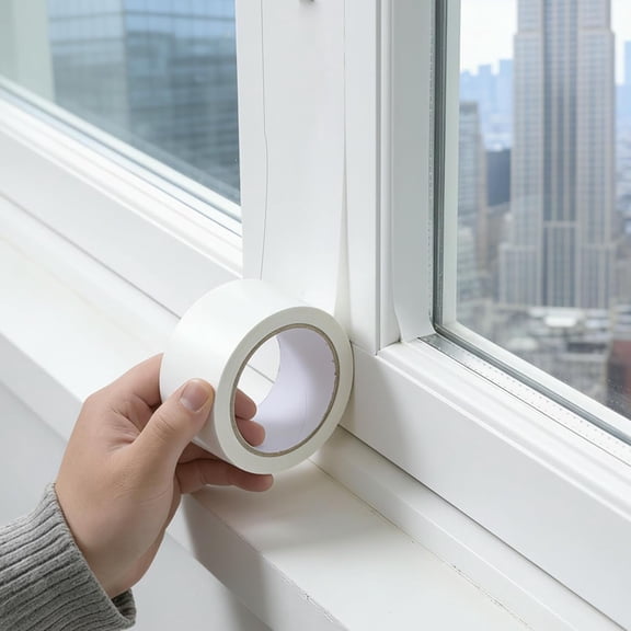 Window Weather Sealing Tape, 2 Inch X 21.8 Yards Window Sealer for Winter White Windows Draft Isolation Sealing Film Tape No Residue Blocks Drafts for Doors Windows