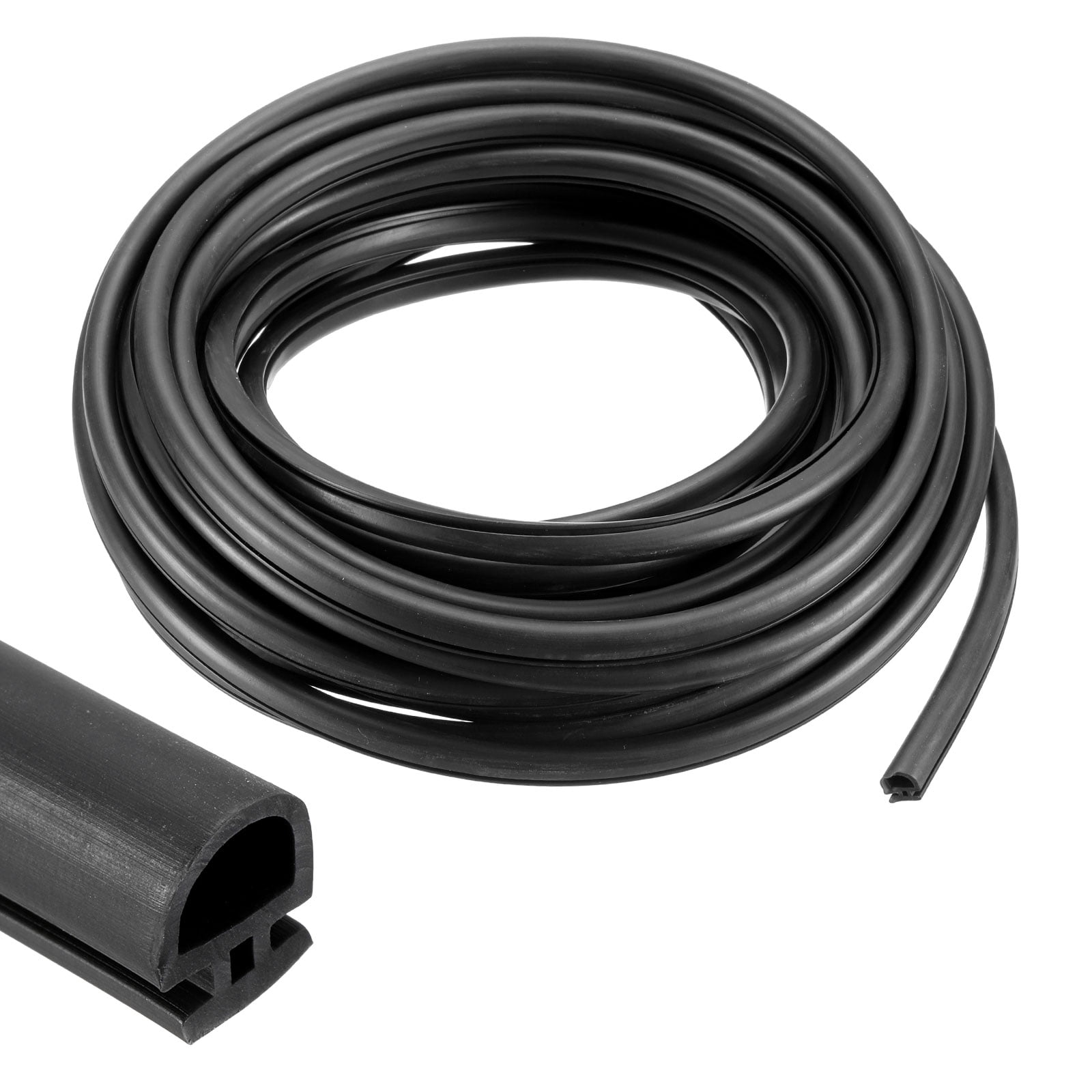 Window Weather Stripping Door Seal, 5/16" Wide Bulb Bubble TPE Weatherstrip Seal for 0.3" Slot (10 m/33 ft, Black)