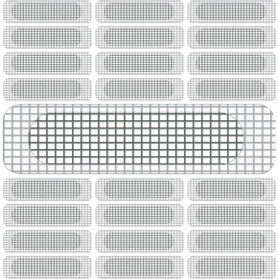 Window Weep Hole Covers 100 Pcs Screen Patch Breathable Fiberglass Mesh Strong Sticky2.36 0.59in