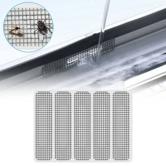 Window Weep Hole Screen Patch Fiberglass Waterproof Strong Adhesive Mesh Repair Patch for Window Door Screen Insect Proof Drain Cover UV Resistant 5 Pack