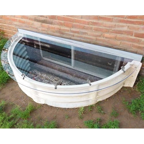Window Well Covers Outside, Heavy-Duty Egress Window Well Cover Clear, All-Weather Against Debris, UV Resistant, Tear-Resistant, Waterproof, Windproof (Only Cover), 41" X 18"$$Tools & Hardware Other