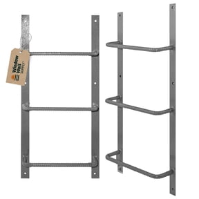 Window Well Steel Ladder for Basement Windows (Gray, 3-Rung) - Heavy Duty Bolt-On Egress Ladder for Home, Easy to Install Wall Mounted Egress Window Well Ladders, Powder Coated Steel Escape Ladders