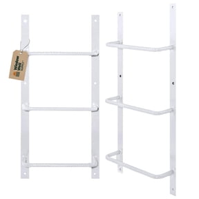 Window Well Steel Ladder for Basement Windows (White, 3-Rung) - Heavy Duty Bolt-On Egress Ladder for Home, Easy to Install Wall Mounted Egress Window Well Ladders, Powder Coated Steel Escape Ladders